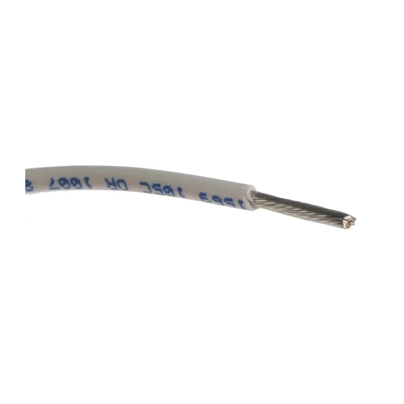 Alpha Wire Hook Up Wire PVC Series White, 16 AWG, 26x0.25 mm Core Strands, 305 m Length, 300V, Flame Retardant 3057 WH001