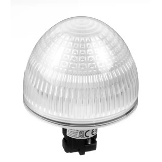 Idec Flush White LED Pilot Light 22 mm Cutout 24 V AC/DC IP65 Dome HW1P-5Q4PW