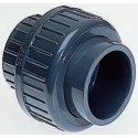 Georg Fischer Plastic Pipe Fitting Straight Union PVC-U, O-ring EPDM Seal, 16 bar, Grey, 41mm 721510105