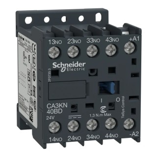 Schneider Electric TeSyS CA Contactor Control Relay, 24V Coil, 4-Pole, 10A, 690V AC CA3KN40BD