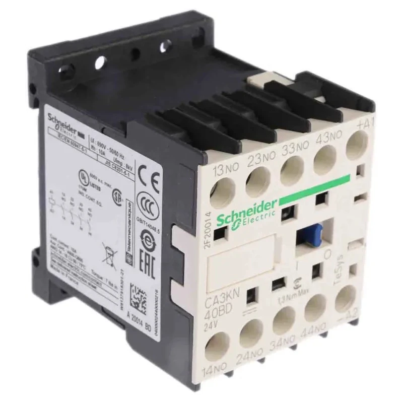 Schneider Electric TeSyS CA Contactor Control Relay, 24V Coil, 4-Pole, 10A, 690V AC CA3KN40BD