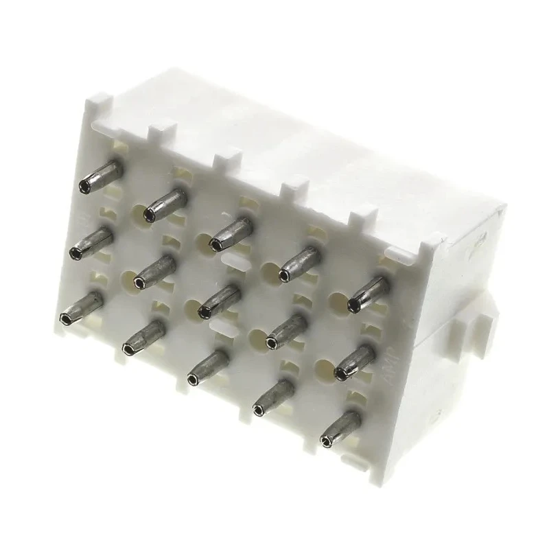 TE Connectivity Universal MATE-N-LOK Series Straight Through Hole PCB Header, 15 Contacts, 6.35 mm Pitch, 3 Row 350714-1