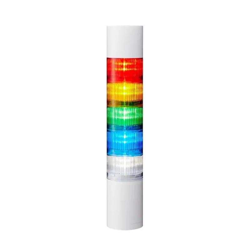 Patlite LR6 Series White, Red, Green, Clear, Blue, Amber Signal Tower Buzzer, 5 Lights, 24V DC Direct Mount LR6-502WJBW-RYGBC