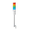 Patlite LR6 Series Clear, White, Blue, Red, Amber, Green Signal Tower Buzzer Unit 5 Lights 24V Pole Mount LR6-502LJNW-RYGBC