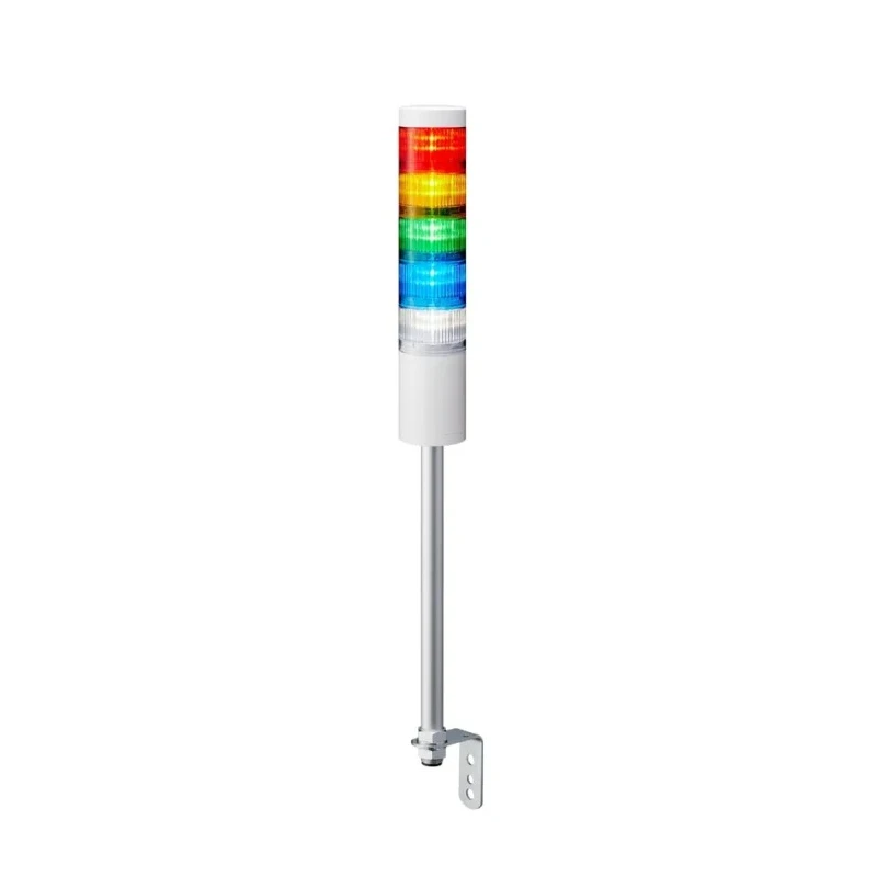 Patlite LR6 Series Clear, White, Blue, Red, Amber, Green Signal Tower Buzzer Unit 5 Lights 24V Pole Mount LR6-502LJNW-RYGBC