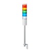 Patlite LR6 Series Clear, White, Blue, Red, Amber, Green Signal Tower Buzzer Unit 5 Lights 24V Pole Mount LR6-502LJNW-RYGBC