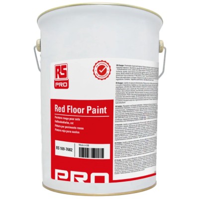 RS PRO Red Polyurethane Floor Paint Gloss Finish 5 L Tin 169-7682