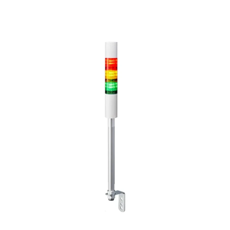 Patlite LR4 Series Signal Tower with Rapid Intermittent Beep Sounder, Rapid Hi-Lo Sounder, Continuous Beep LR4-302LJBW-RYG