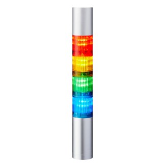Patlite LR4 Series Signal Tower Buzzer 4 Lights Red, Clear, Amber, Blue, Green, White LED 24V DC Direct LR4-402WJBU-RYGB
