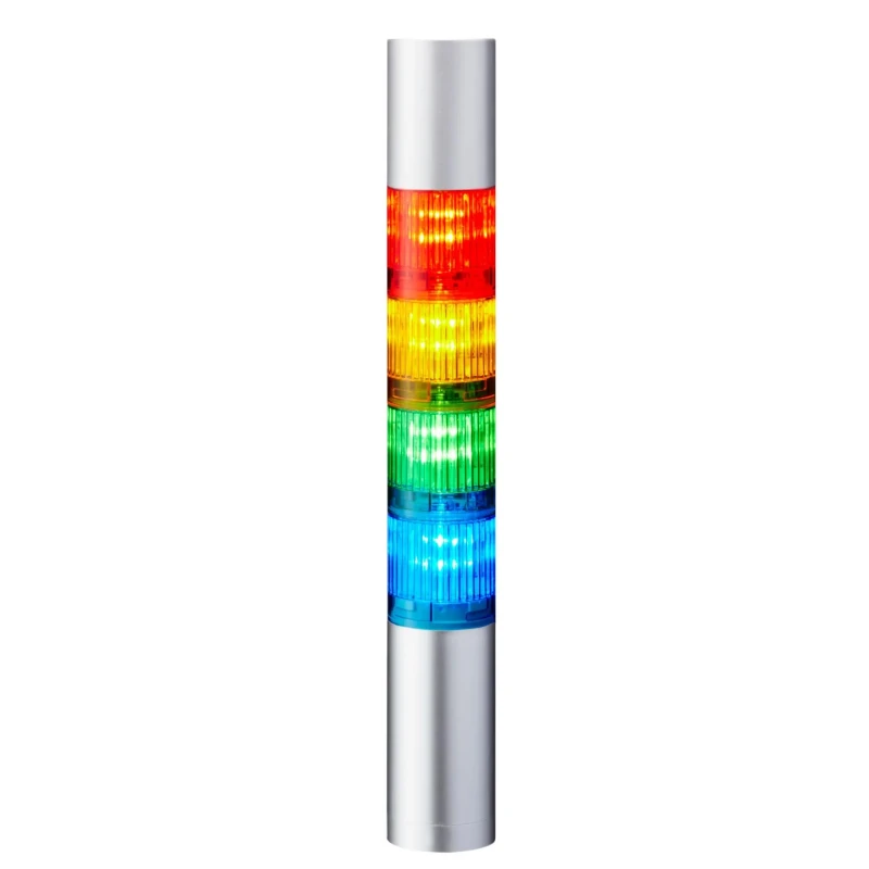 Patlite LR4 Series Signal Tower Buzzer 4 Lights Red, Clear, Amber, Blue, Green, White LED 24V DC Direct LR4-402WJBU-RYGB