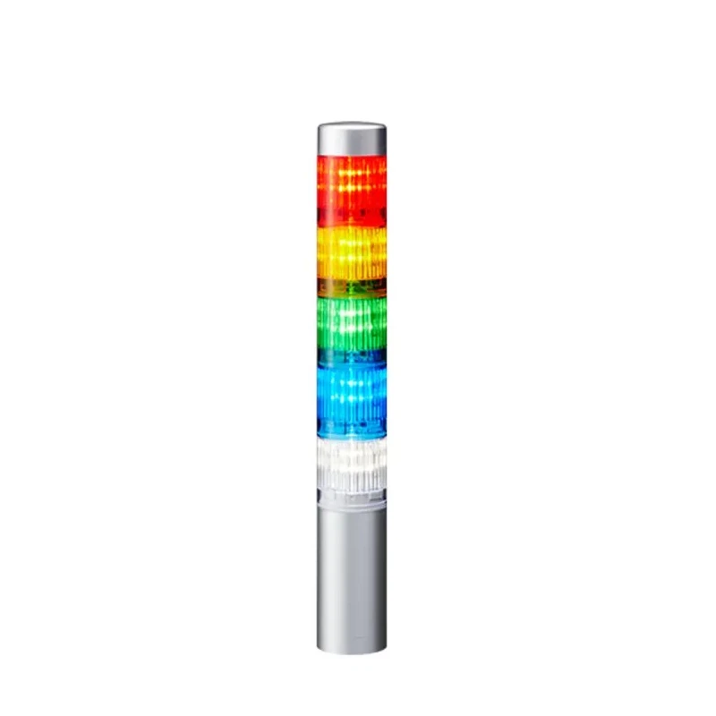 Patlite LR4 Series Clear Globe Signal Tower Buzzer 5 Lights Blue Amber White Green Red LED 24V DC Direct LR4-502WJNU-RYGBC