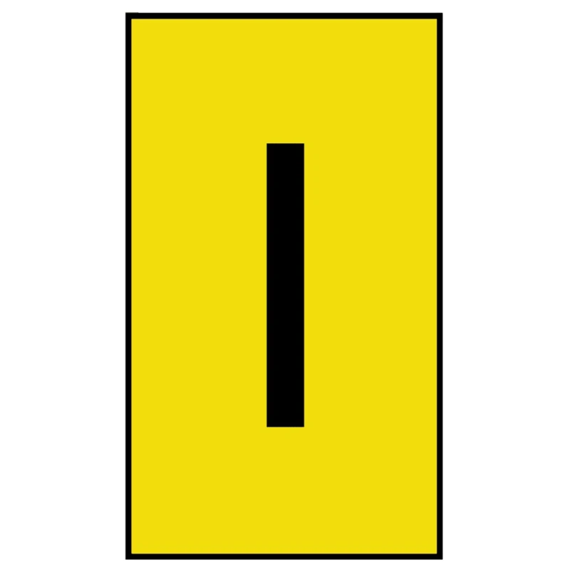 HellermannTyton Ovalgrip Slide-On Cable Marker, Black Legend 'I', Yellow Marker Colour, Fits 2.5 to 6 mm Cable 901-10191