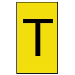 HellermannTyton Ovalgrip Slide-On Cable Marker, Pre-Printed "T", Yellow Polyolefin, 6 mm Max Cable Diameter 2.5 mm 901-10201