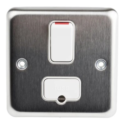 Deta 13A 6 Gang Switched Fused Spur Logic Plus Surface Flush Mount White High Gloss K941BSS