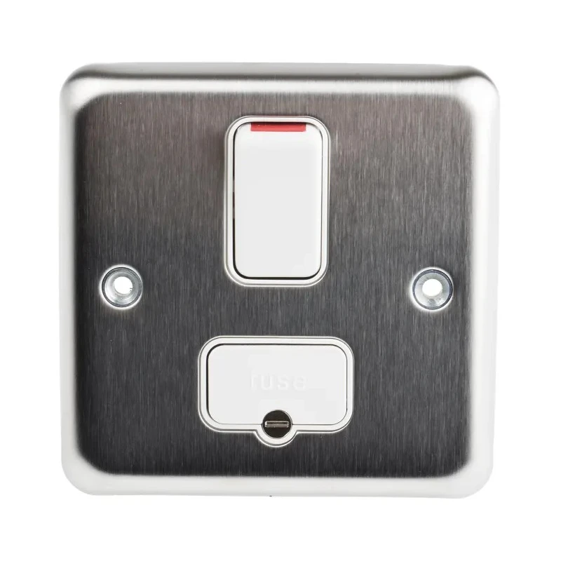 Deta 13A 6 Gang Switched Fused Spur Logic Plus Surface Flush Mount White High Gloss K941BSS
