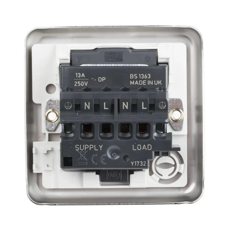 Deta 13A 6 Gang Switched Fused Spur Logic Plus Surface Flush Mount White High Gloss K941BSS