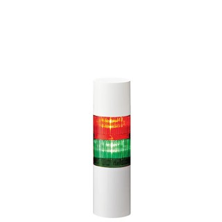 Patlite LR6 Series Signal Tower Buzzer, 2 Lights LED, Steady and Flashing Light Effect, 24V DC LR6-202WJBW-RG
