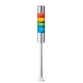 Patlite LR6 Series Signal Tower Buzzer, Red White Green Blue Amber Clear LED Lights, 4 Elements, 24V DC LR6-402PJBU-RYGB