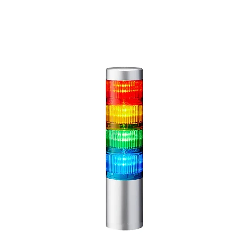 Patlite LR6 Series Blue, Clear, Green, White, Amber, Red Signal Tower Buzzer, 4 Lights 24V DC Direct Mount LR6-402WJNU-RYGB