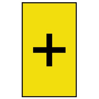 HellermannTyton Ovalgrip Slide-On Cable Marker, Black, Pre-Printed "+", Yellow Marker Colour, 3.6 mm Max Cable 901-10211