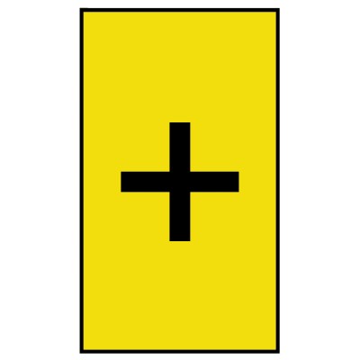 HellermannTyton Ovalgrip Slide-On Cable Marker, Black, Pre-Printed "+", Yellow Marker Colour, 3.6 mm Max Cable 901-10211