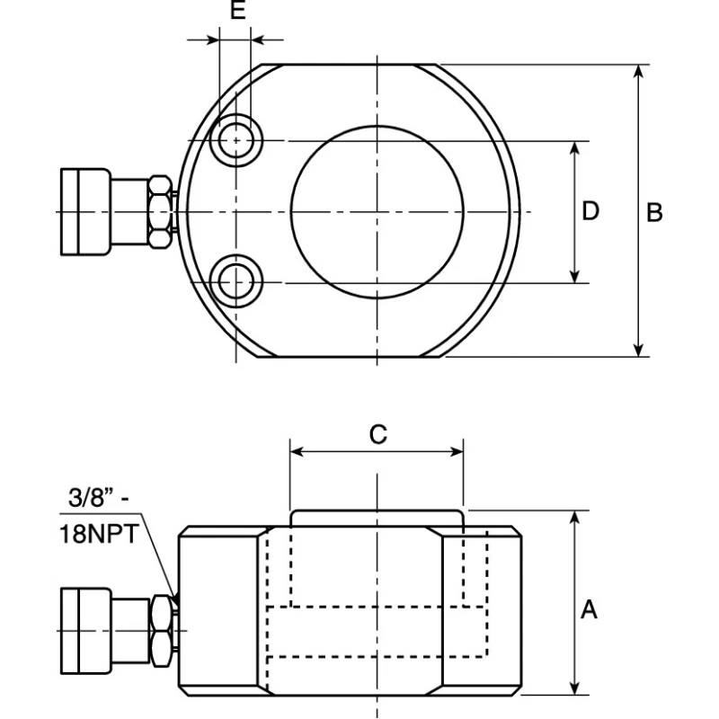 Enerpac Portable Low Height Hydraulic Cylinder Single Acting 10t Capacity 12mm Stroke RSM100