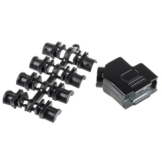 MH Connectors Zinc Angled D-Sub Backshell, 9 Way Strain Relief, Series MHD45ZK-BK MHD45ZK-BK