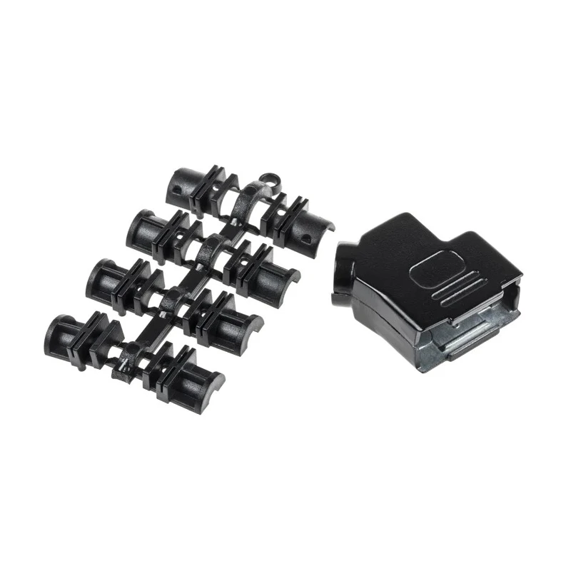 MH Connectors Zinc Angled D-Sub Backshell, 9 Way Strain Relief, Series MHD45ZK-BK MHD45ZK-BK
