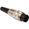 Lumberg 5-Pole Straight M16 DIN Plug Shielded Copper Zinc Alloy Housing Brass Contacts Gold over Silver Plating 250V SV 50/6