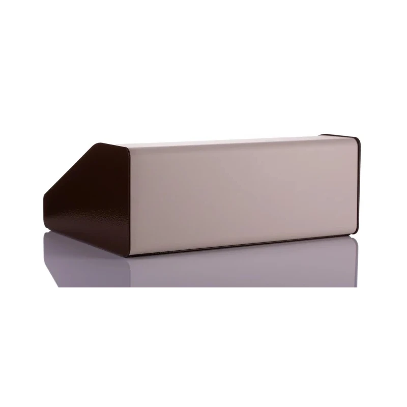 CAMDENBOSS Aluminium Sloped Front Desktop Enclosure Brown Beige 210 mm x 381 mm x 106 mm RTM2703-BR/B