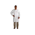 3M White Unisex Disposable Visitor Coat Size L with Zipper Closure Model 4440ZL