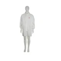 3M White Unisex Disposable Visitor Coat Size L with Zipper Closure Model 4440ZL