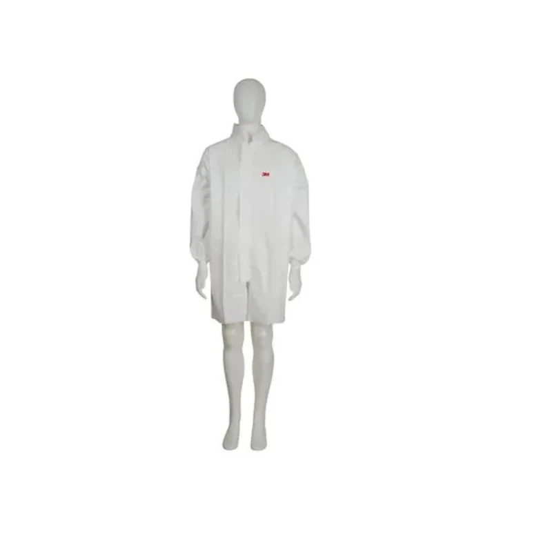 3M White Unisex Disposable Visitor Coat Size L with Zipper Closure Model 4440ZL