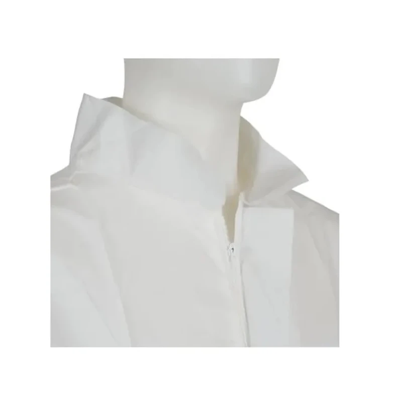 3M White Unisex Disposable Visitor Coat Size L with Zipper Closure Model 4440ZL