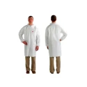 3M White Unisex Disposable Visitor Coat Size L with Zipper Closure Model 4440ZL