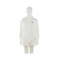 3M White Unisex Disposable Visitor Coat Size L with Zipper Closure Model 4440ZL