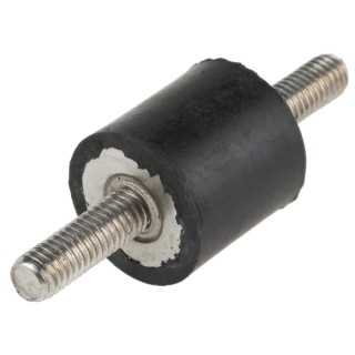 RS PRO M6 Anti-Vibration Mount Male to Male Bobbin Natural Rubber 22kg Compression 20mm OD 20mm Height 171-2570