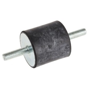 RS PRO M6 Anti-Vibration Mount Male to Male Bobbin Natural Rubber 49.6 kg Compression 30 mm OD 30 mm H 171-2576