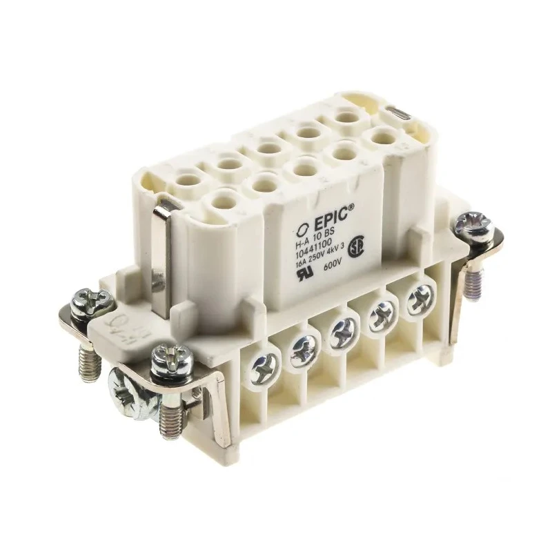 EPIC Heavy Duty Power Connector Insert 14A 600V H-A Series Female, 10 Contacts 10441100