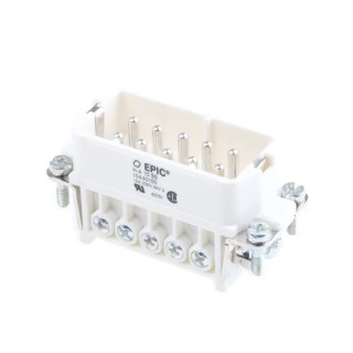 EPIC Heavy Duty Power Connector Insert 14A H-A Series Male 10 Contacts 600V 10440100