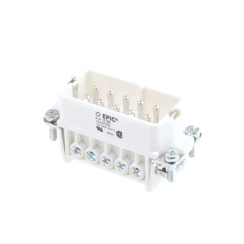 EPIC Heavy Duty Power Connector Insert 14A H-A Series Male 10 Contacts 600V 10440100