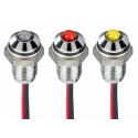 RS PRO Red Panel Mount Indicator 1.8V dc, 3.3 V dc, 20mA, Lead Wire Termination, IP67, Prominent Bezel 171-3754