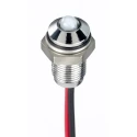RS PRO White Panel Mount Indicator, 10.8V dc - 13.2V dc, 20mA, Lead Wire Termination, IP67, Prominent Bezel 171-3760