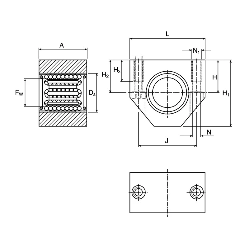 Ewellix Makers in Motion Bearing Unit LUHR 16-2LS Aluminium Housing 16mm ID 24mm OD LUNE Series LUHR 16-2LS