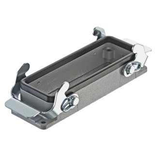RS PRO Heavy Duty Power Connector Housing Bulkhead Mount Die Cast Aluminium IP65 2 Lever Locking 24B Series 171-5717
