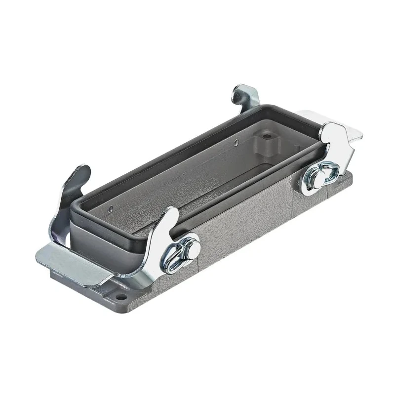 RS PRO Heavy Duty Power Connector Housing Bulkhead Mount Die Cast Aluminium IP65 2 Lever Locking 24B Series 171-5717