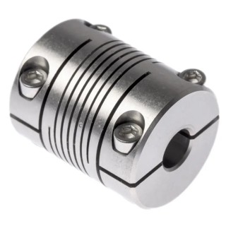 Huco Stainless Steel Clamp Flexible Coupler 25.4 mm OD 8 mm Bore x 31.8 mm Length Torque 6 Nm Maximum Speed 5000 721.25.2828
