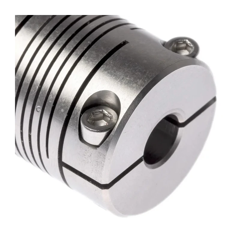 Huco Stainless Steel Clamp Flexible Coupler 25.4 mm OD 8 mm Bore x 31.8 mm Length Torque 6 Nm Maximum Speed 5000 721.25.2828