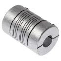Huco Aluminium Clamp Flexible Coupler 25 mm OD 10 mm Bore 38.1 mm Length 6-Beam Clamp Style 707.25.3232