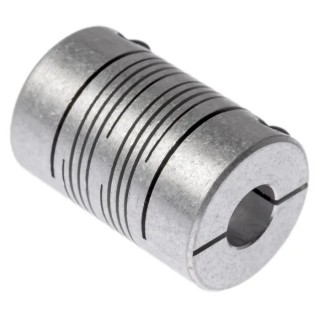 Huco Aluminium Clamp Flexible Coupler 25 mm OD 10 mm Bore 38.1 mm Length 6-Beam Clamp Style 707.25.3232